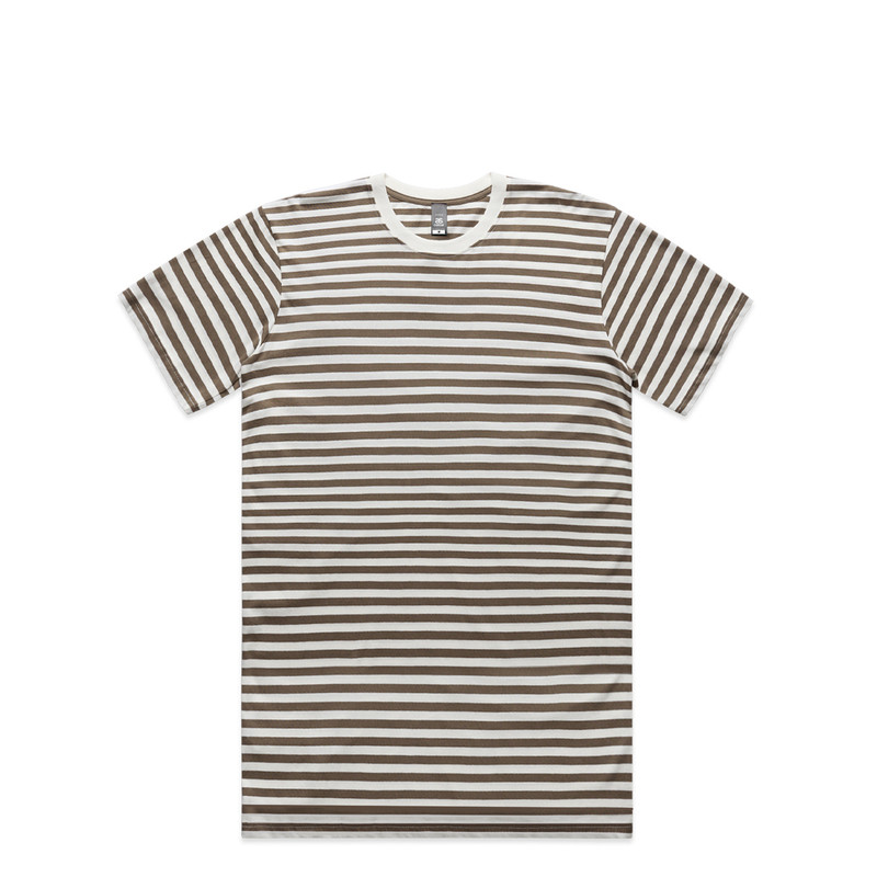 Staple Stripe Tee in Natural/walnut